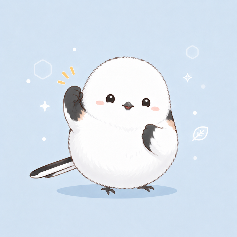 応援するシマエナガ