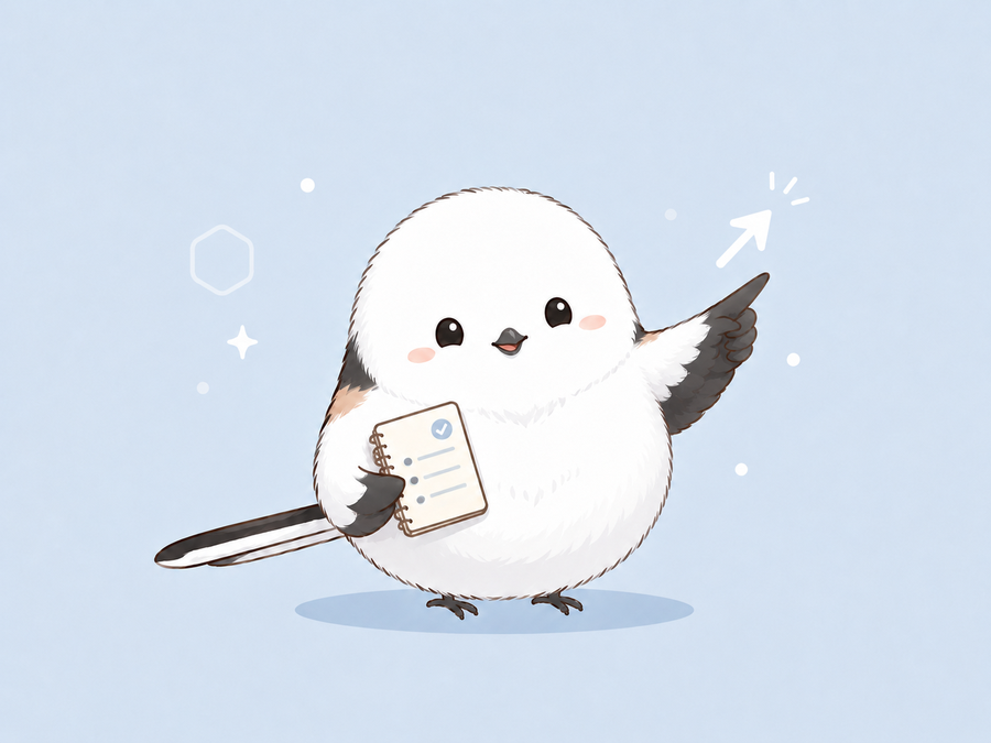 説明中のシマエナガ