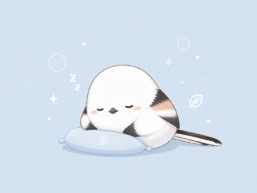 ひとやすみするシマエナガ